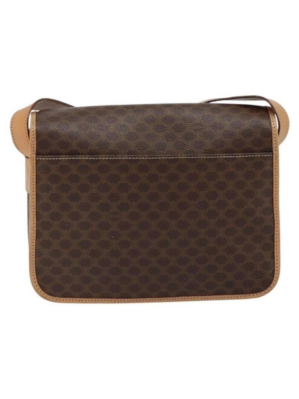 Authentic CELINE Macadam Canvas Shoulder Bag PVC Brown Gold - Picture 9 of 16